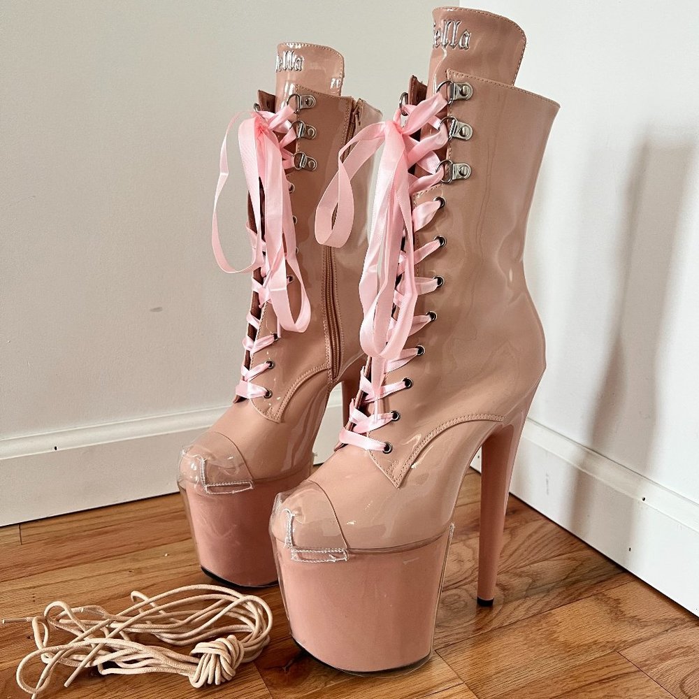 Never Worn Club Hella Heels Lipkit 'Dream On' Boot w Protectors - 8 INCH size 8